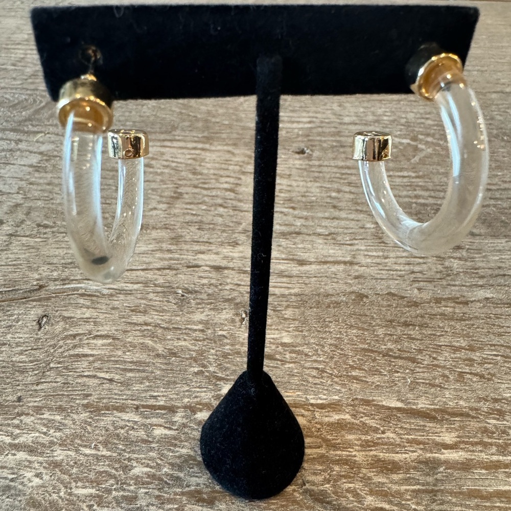 Resin and Gold Hoops - NEW!